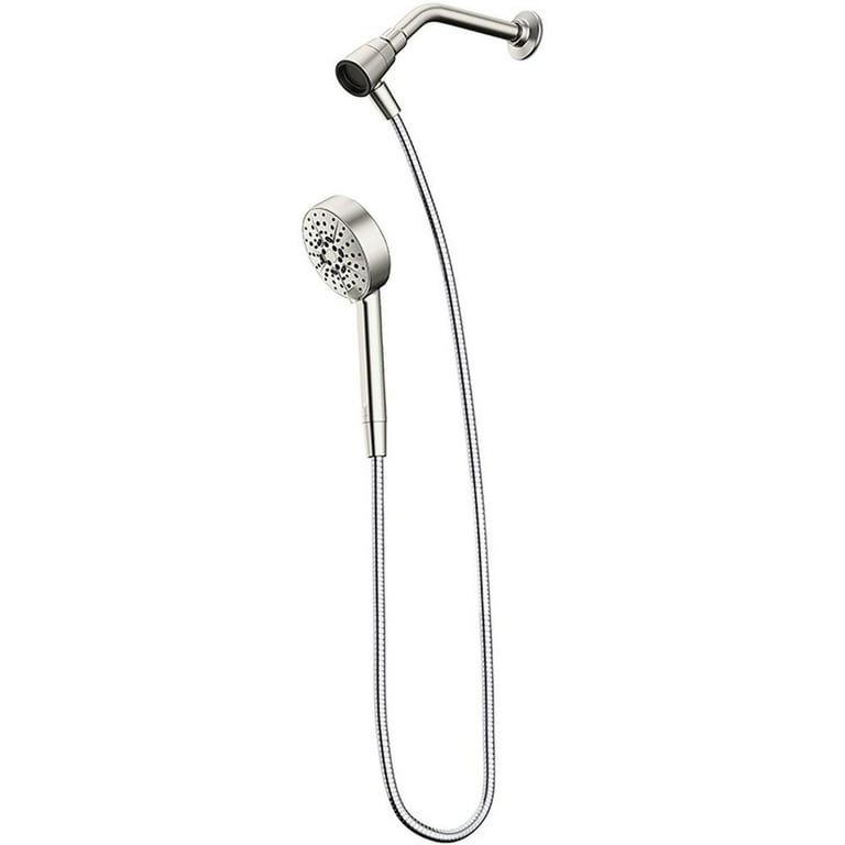 4-Spray 3.9 in. Single Wall Mount Handheld Shower Head in Stainless 4-Spray 3.9 in. Single Wall Mount Handheld Shower Head in Stainless