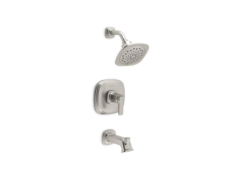 Vibrant Brushed Nickel Square Wall-Mounted Shower Faucet Set