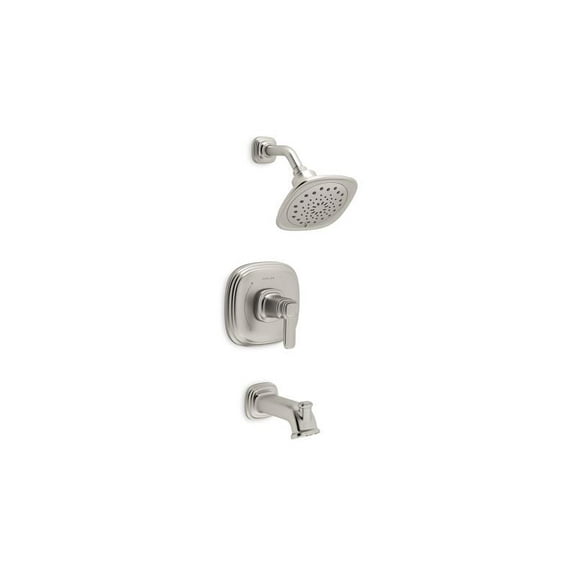 KOHLER Numista Single-Handle 3-Spray Wall-Mount Tub and Shower Faucet in Vibrant Brushed Nickel (Valve Included)