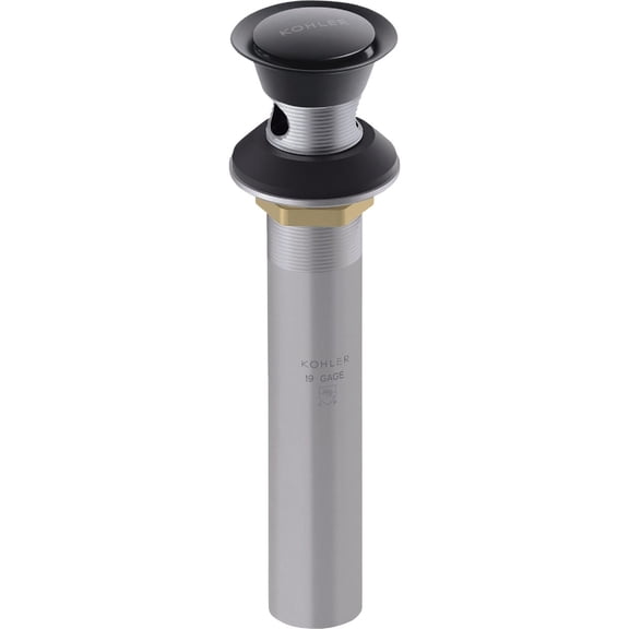 KOHLER Premium Matte Black 1-1/4 In. Clicker Drain with Overflow RH1464524-BL