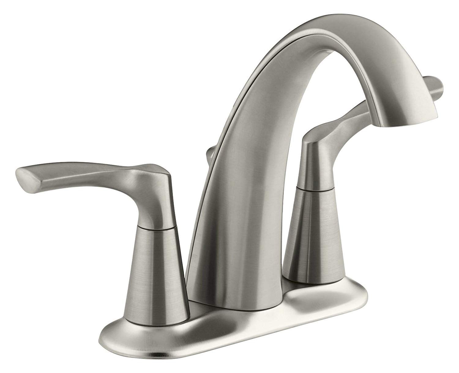 Vibrant Brushed Nickel Double Handle Bathroom Faucet