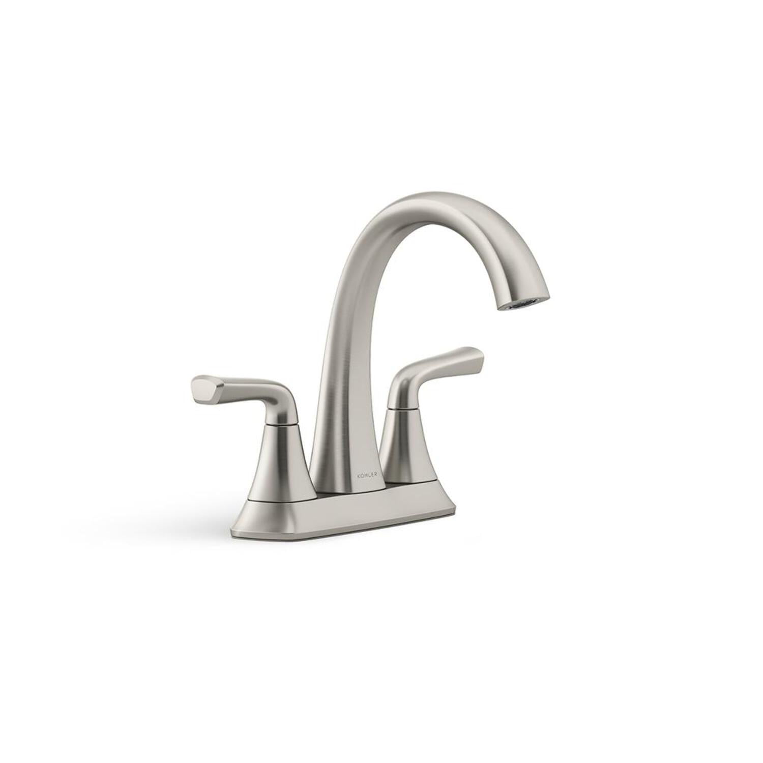 Vibrant Brushed Nickel Double Handle Bathroom Faucet