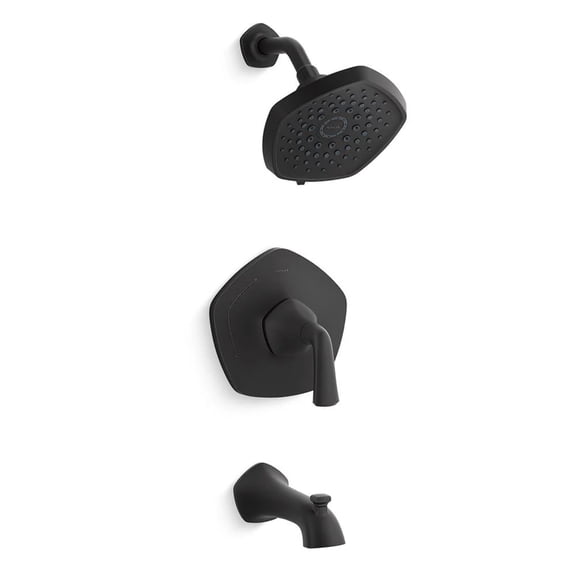 Open Box KOHLER Sundae Single-Handle 3-Spray Tub and Shower Faucet 1.75 GPM in Matte Black (Valve Included)
