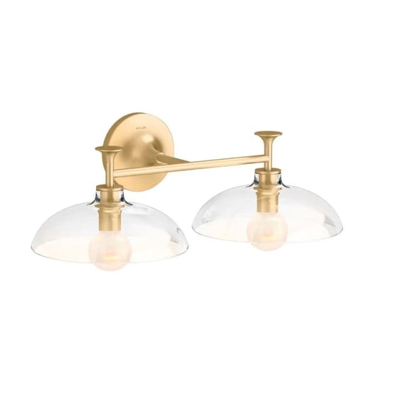 KOHLER Tone Brushed Modern Brass Indoor Bathroom Vanity Light Fixture-UL Listed