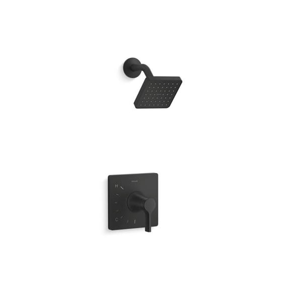 Kohler TS28128-4G-BL 1-Handle 1.75 GPM Venza Rite-Temp Shower Faucet Trim Set with Showerhead - Matte Black