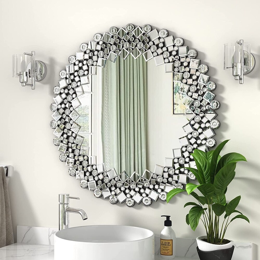 KOHROS Modern Round Craft Mirror Decorative Wall Mirrors