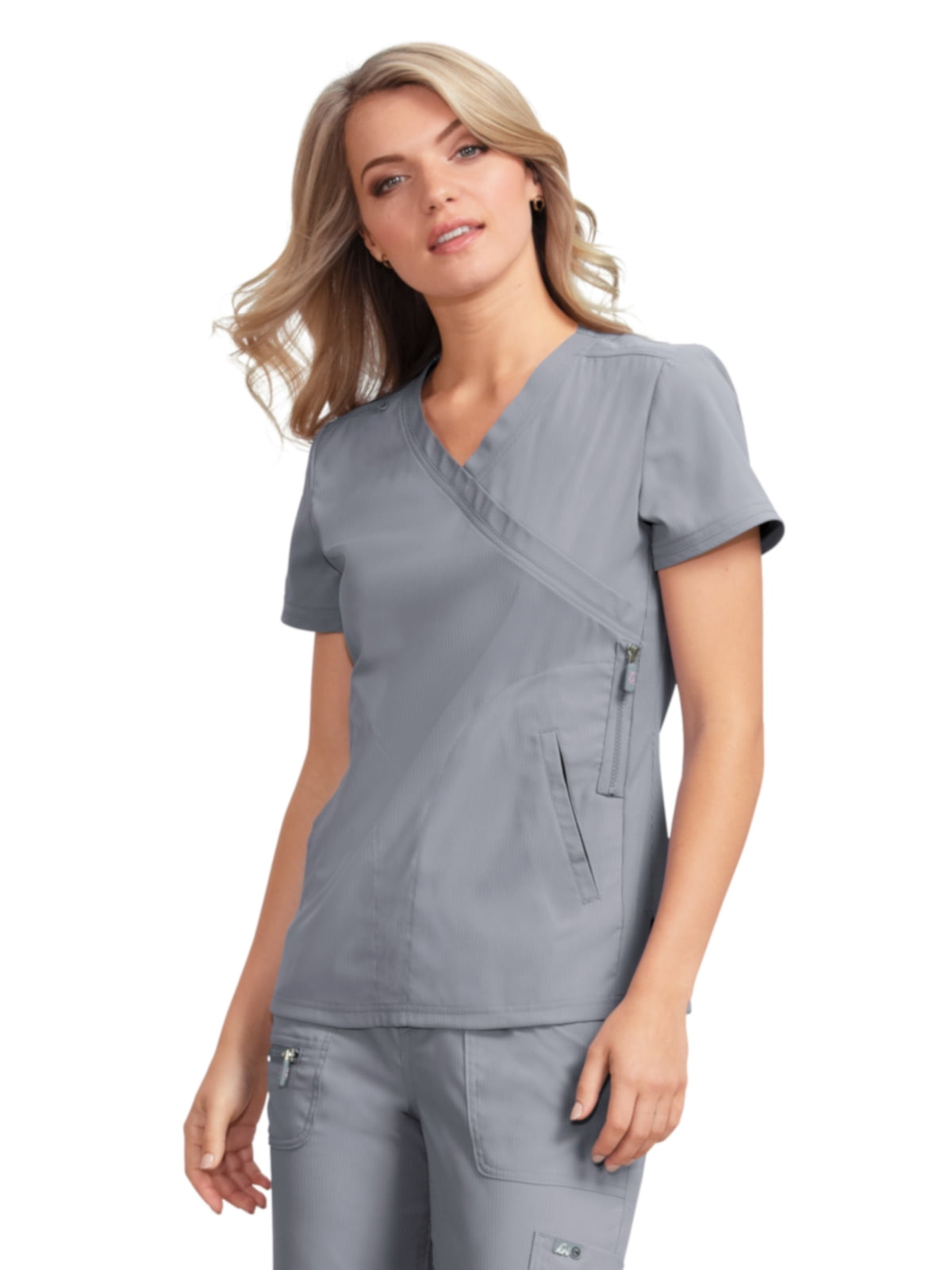 KOI DESIGNING HAPPINESS koi Lite KOI316 Women's Scrub Top Platinum Grey 3XL
