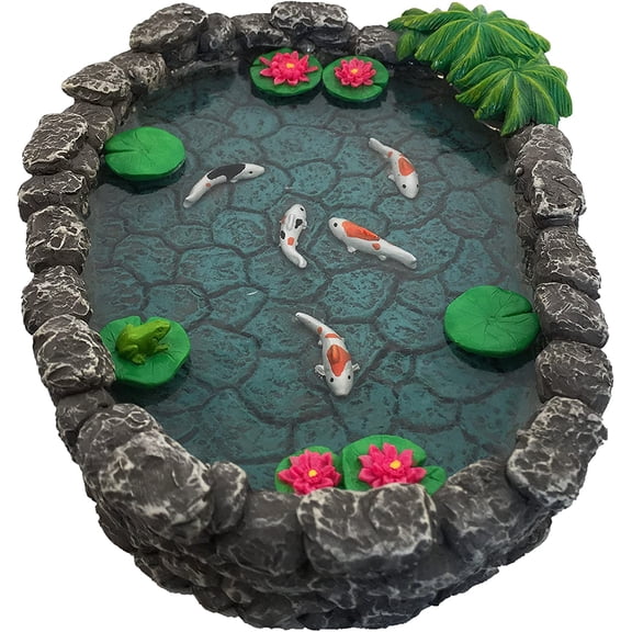 KOI Miniature Pond for Fairy Garden - Enchanted Garden Accessories