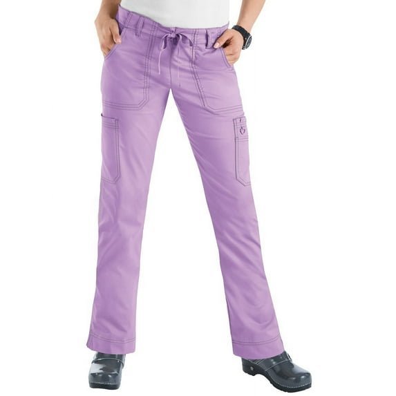 KOI Womens Stretch Lindsey Mid-Rise Drawstring Waist Cargo Scrub Pants