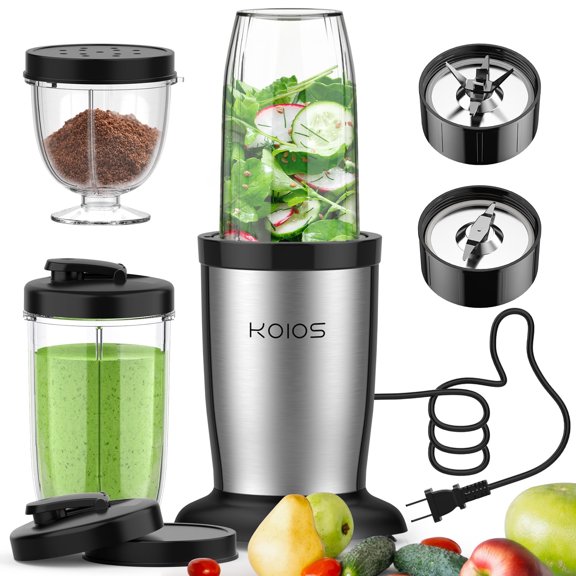 KOIOS 850w Portable Personal Blender Blender 11 Pieces Smoothie Blender BPA Free Black 500ml New