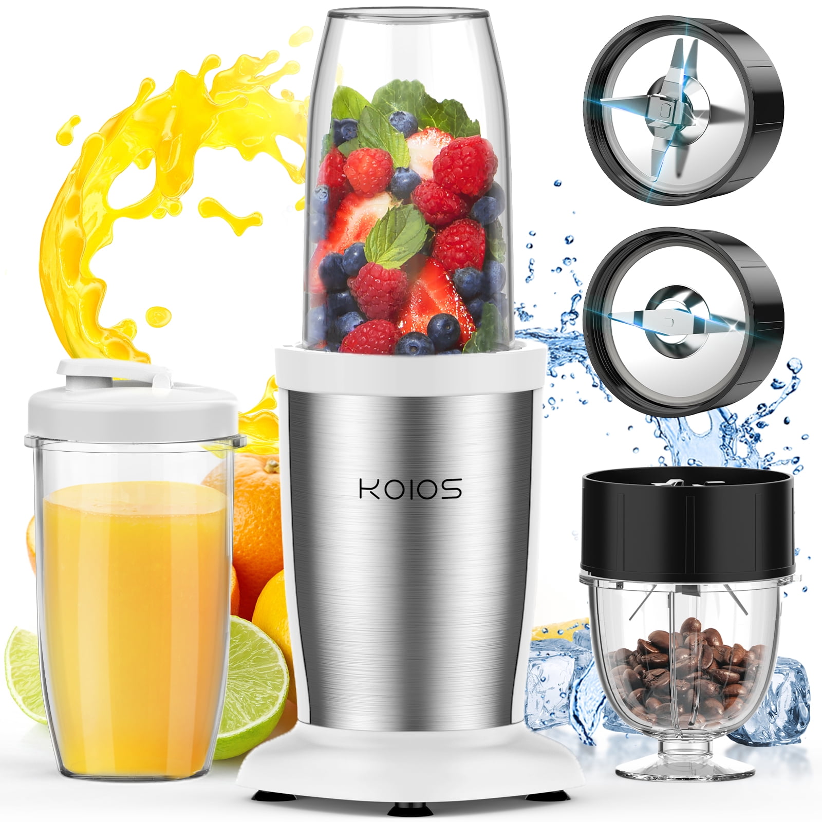 KOIOS 850W Countertop Blenders for Shakes and Smoothies, Protein Drinks,  Nuts, Spices，Fruit Vegetables Drinks，Coffee Grinder for Beans,11-Piece