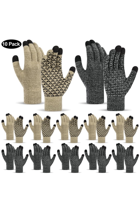 10 Pairs Winter Gloves for Women and Men, Warm Winter Touch Screen Gloves for Cold Weather