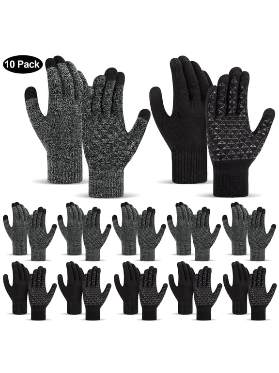 10 Pairs Winter Gloves for Women and Men, Warm Winter Touch Screen Gloves for Cold Weather