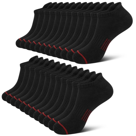 KOITHOT 12 Pairs Men Ankle Socks, Cushioned Athletic Breathable Low Cut Socks for Men