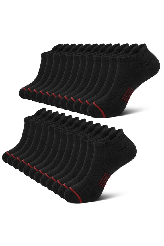 12 Pairs Men Ankle Socks, Cushioned Athletic Breathable Low Cut Socks for Men