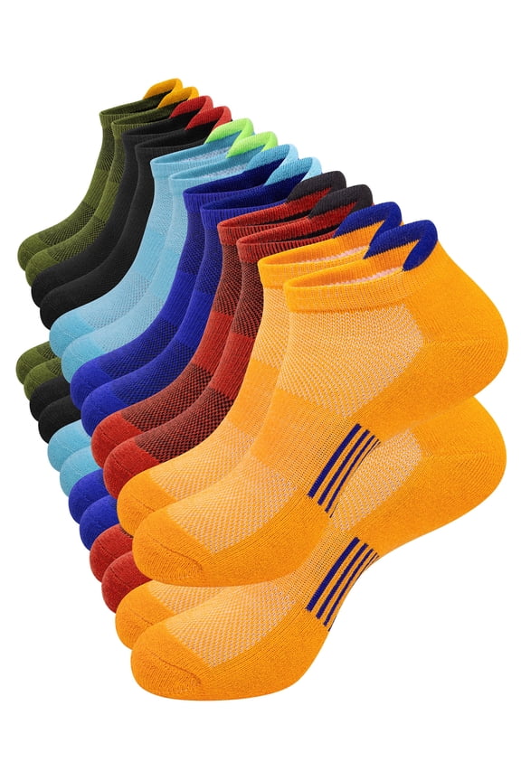 12 Pairs Men Ankle Socks for Mens Cushioned Socks Athletic Running Size 10-13