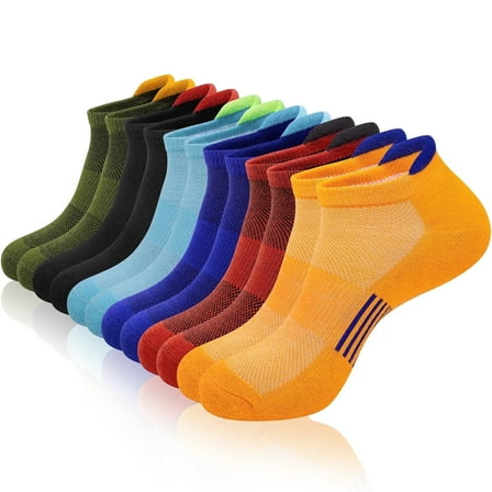 KOITHOT 12 Pairs Men Ankle Socks for Mens Black Cushioned Socks Athletic Running Size 10-13