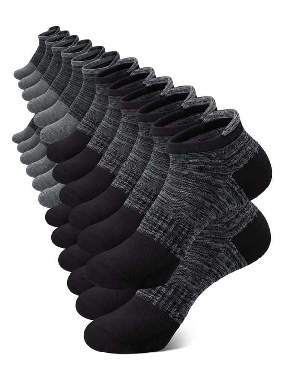 12 Pairs Mens Ankle Socks for Men Breathable Cushioned Low Cut Mens Socks Size 10 13