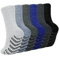 thumbnail image 1 of KOITHOT 6 Pack Men Fuzzy Socks Warm Winter Soft Fluffy Cozy Slipper Fleece Socks for Men, 1 of 7
