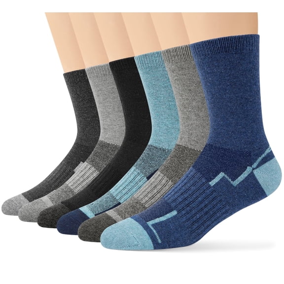 KOITHOT 6 Pairs Men Wool Socks Thermal Winter Warm Outdoor Work Boot Hiking Socks for Men & Women