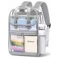 thumbnail image 1 of KOITHOT Clear Backpacks Large Heavy Duty PVC Waterproof Transparent Bookbag for School Adult Work, Gray, 1 of 6