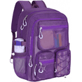 thumbnail image 1 of KOITHOT Mesh Backpack Heavy Duty, Stadium Approved Multi-Pocket Beach Backpacks for Adults, See Through Transparent Mesh Bookbag for School & Travel(Purple), 1 of 7