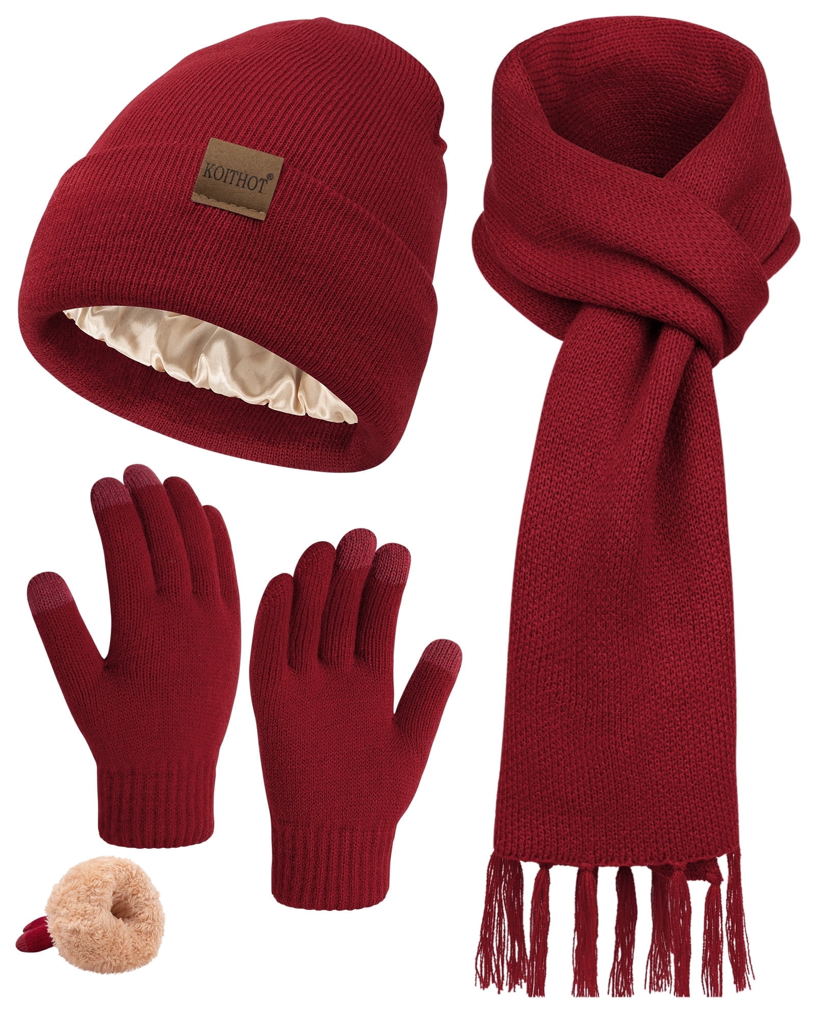 MADOG Winter-Set – Mütze, Schal & Touchscreen-Handschuhe – Wärmespendend & Stylisch In Schwarz – Für Frauen & Männer