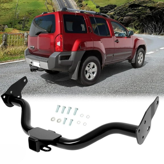 KOJEM 13514 Trailer Hitch Compatible with Select 2005-2015 Nissan Xterra Class 3 2-Inch Receiver Gloss Black Powder Coat