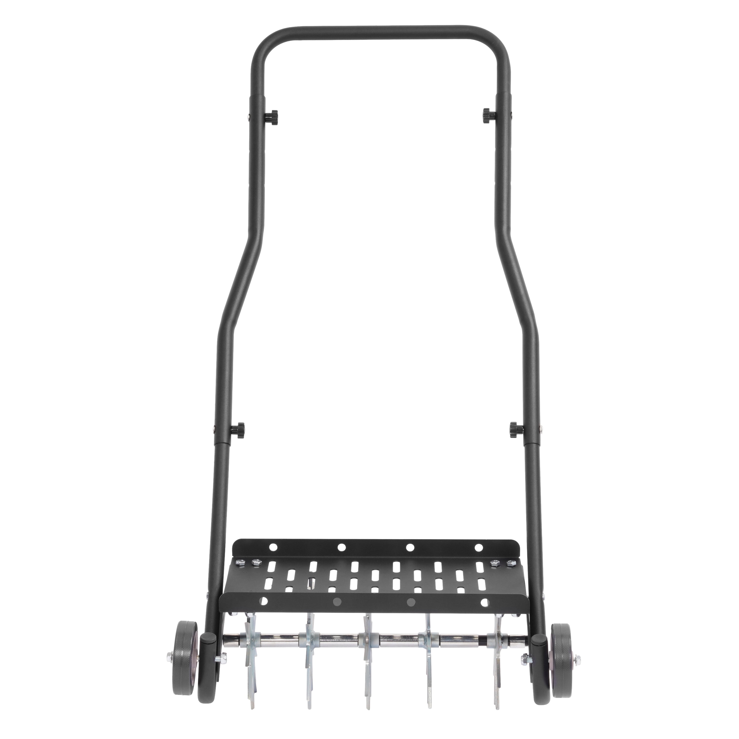 KOJEM 18-Inch Push Spike Aerator Heavy Duty Rolling Lawn Aerator Rotary Spike Lawn Aerator Manual Aeration Equipment with Steel Handle Suitable for Lawns Garden and Yard Grass Aeration