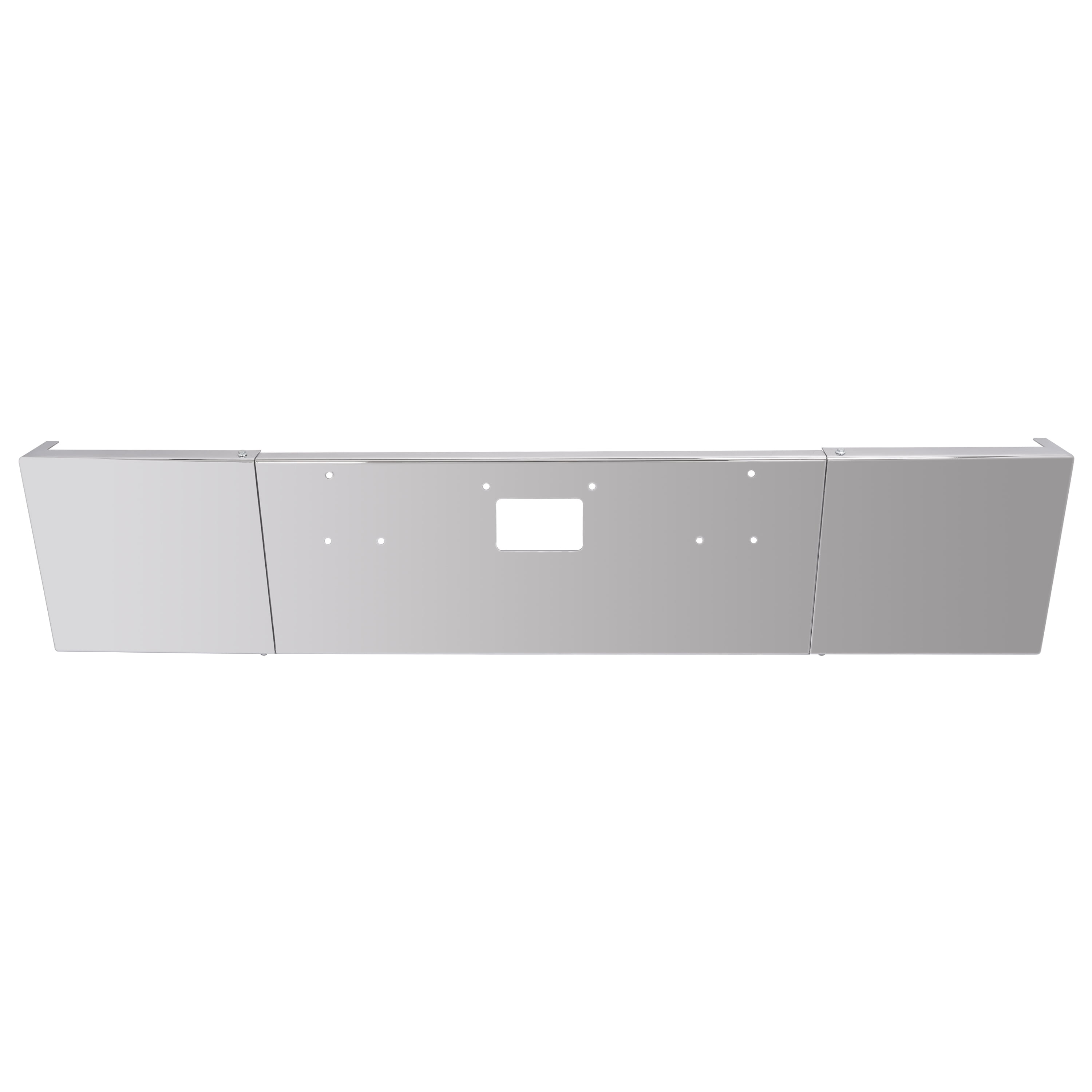 KOJEM 20" Front Bumper Assembly Compatible with Peterbilt 357 378 379 Square Bumper W/Boxed Roll End, Mounting & Tow Holes Without Fog Light Holes Steel Chrome 3PCS