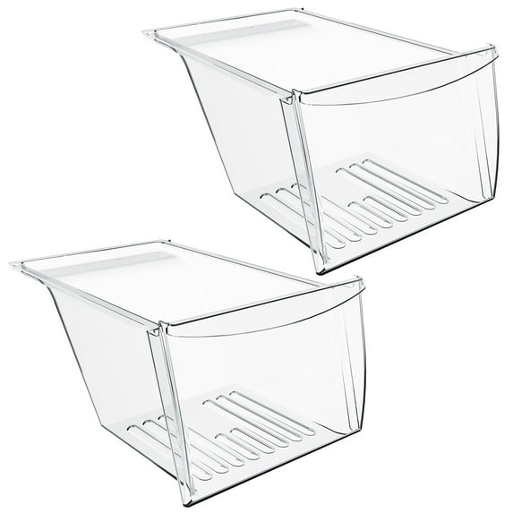 KOJEM 2PCS Frigidaire Crisper Drawer Pan Bin Replacement Refrigerator 240337103 AP2115849 891037 PS429854 Plastic