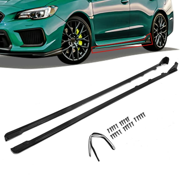 KOJEM 2Pcs Side Skirts Fit for 2015-2021 Subaru WRX/WRX STI ST-Style Rocker Panels Left+Right Extension Splitter Body Kit ABS Plastic Black