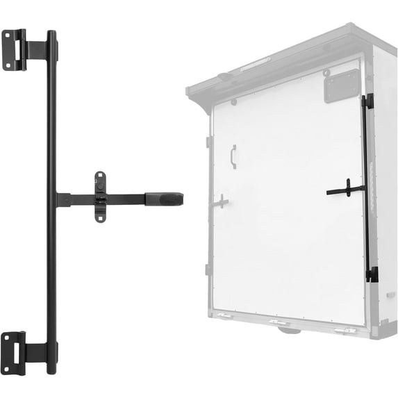 KOJEM 36" Trailer Cam Bar Lock Cargo Trailer Swing Door Hinged Cam Bar Lock W/ Hasp Steel Painted Black