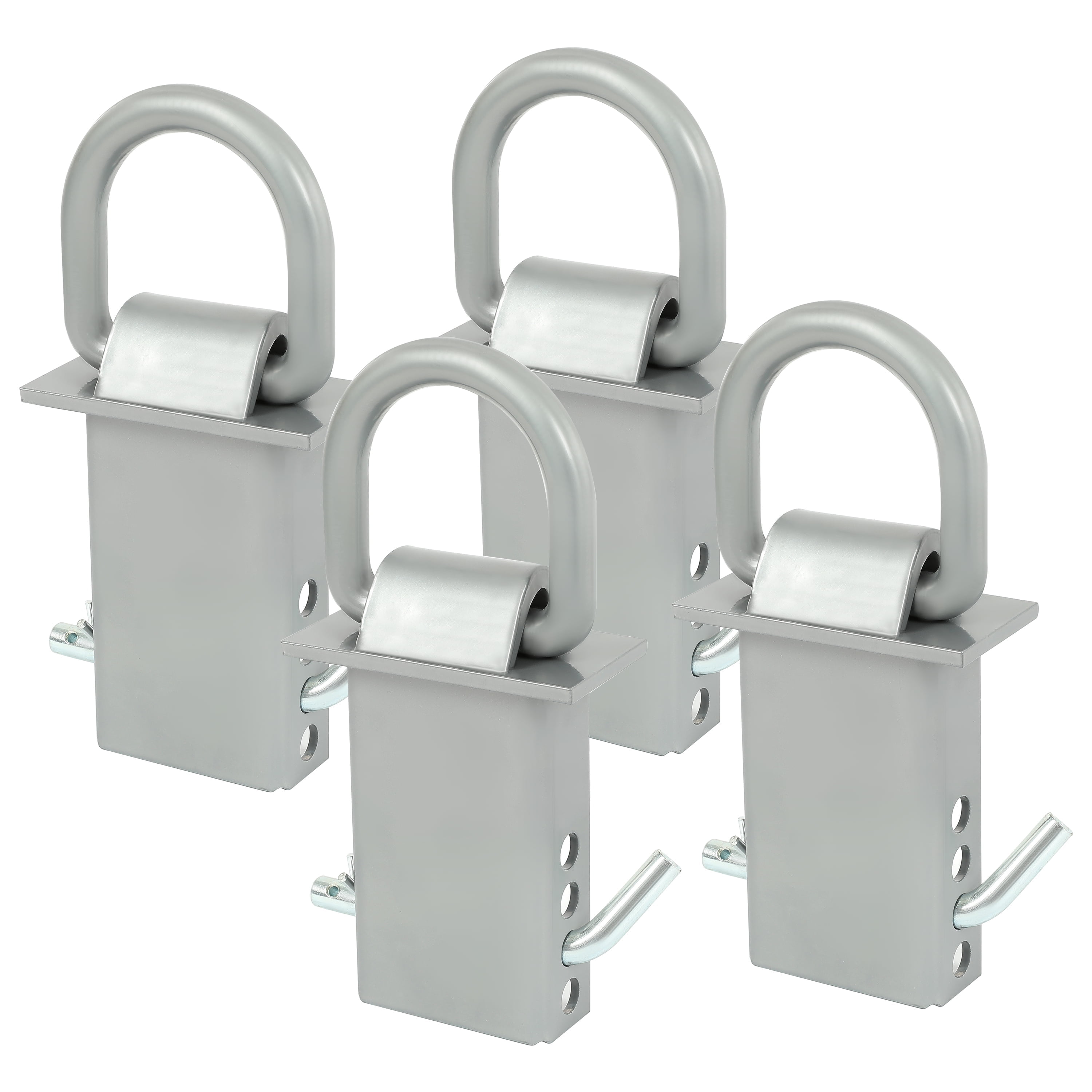 KOJEM 4 Pcs Trailer Stake Pocket D Ring Zinc Coated 5400 Lbs Load Limit - 4 Pack Heavy Duty Fit for Utility Trailers and Flatbeds Equipped