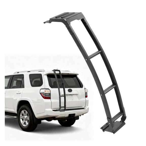 KOJEM 4 Runner Rear Hatch Ladder Compatible with 2010-2024 Toyota 4Runner 5th Gen Models 4-Step Tailgate Trunk Roof Access Pedals 260 Lbs Load Capacity