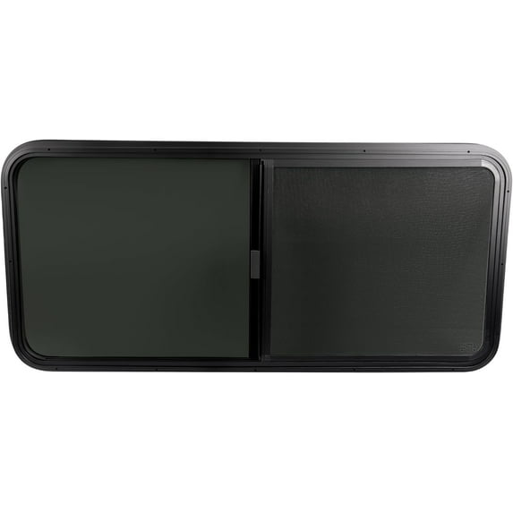 KOJEM 48" W x 22" H Horizontal Slide RV Window Replacement W/Net Screen For Cargo Travel Trailer, Camper, Cargo Van
