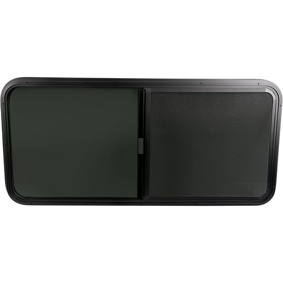KOJEM 48" W x 22" H Horizontal Slide RV Window Replacement W/Net Screen For Cargo Travel Trailer, Camper, Cargo Van