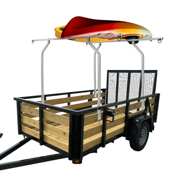 KOJEM 65" Trailer Cross Bar 53" Uprights Fit for Utility Trailers w/Raised Side Rails 250LB Silvery