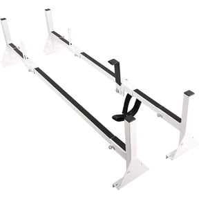 KOJEM 68"-75" Adjustable Van Roof Ladder Rack Fit for Chevy Express Ford GMC Savana Steel(2 Bars) 700 LBS CAP