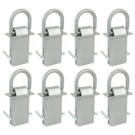KOJEM 8 Pcs Heavy Duty Trailer Stake Pocket Removable Stake Pocket Tie Down D Ring Zinc Coated 5400 Lbs Load Limit