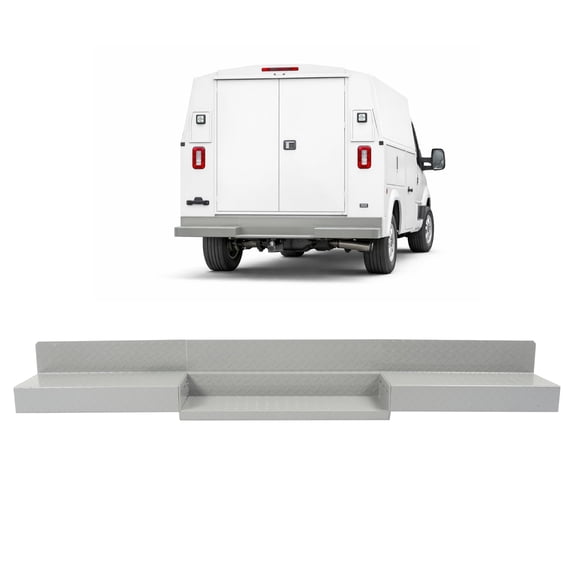 KOJEM 83" Rear Step Compatible with Enclosed Utility Body Replacement for 26052258 Steel Powder Coated Grip Step Gray