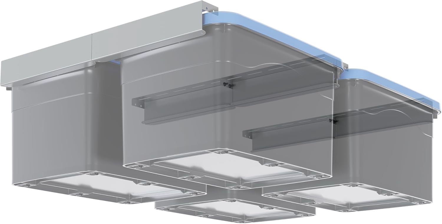KOJEM 8pcs Overhead Garage Storage Rack Connectable Single Rail Steel ...