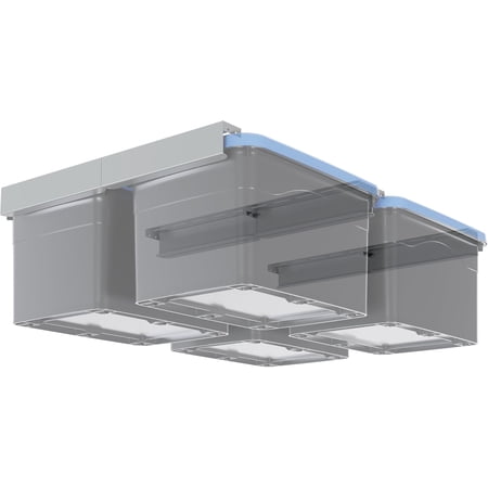 KOJEM 8pcs Overhead Garage Storage Rack Connectable Single Rail Steel Ceiling Rails for Bin Organization System Holds Up to 4 Bins 4 Sets Gray Heavy Duty
