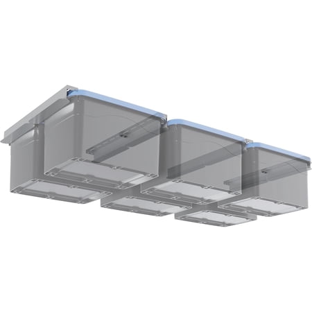 KOJEM 8pcs Overhead Garage Storage Rack Connectable Single Rail Steel Ceiling Rails for Bin Organization System Holds Up to 4 Bins 6 Sets Gray Heavy Duty