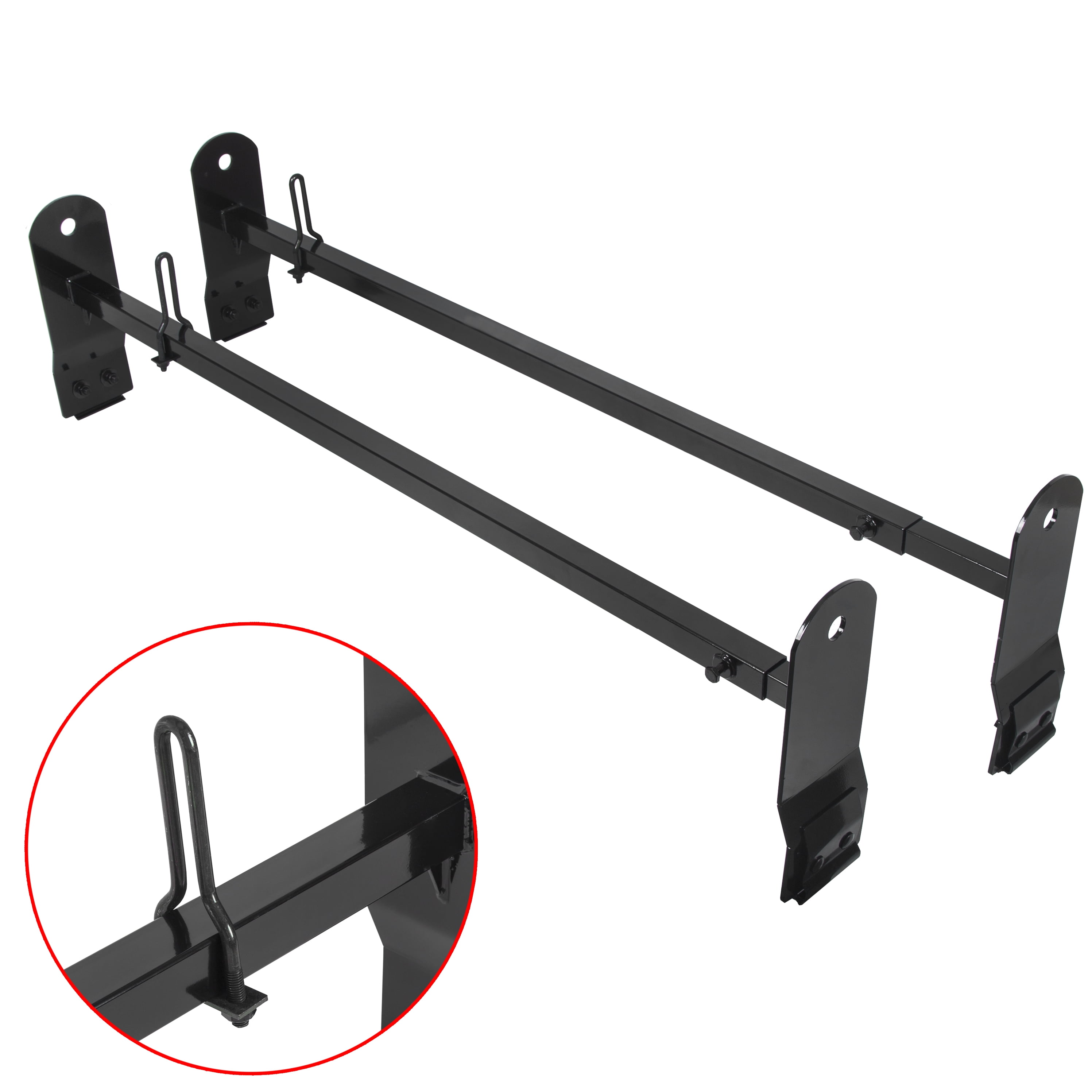 KOJEM Adjustable Roof Ladder Racks 53"-66" Van Ladder Rack for 2003-2017 Chevy Chevrolet Express 2500 for GMC Savana  for 1999-2014 Dodge Ford  E-250/E-350 Van Roof Rack Ladder Carrier