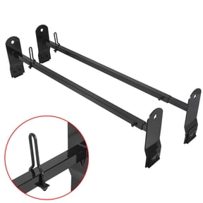 KOJEM Adjustable Roof Ladder Racks 53"-66" Van Ladder Rack for 2003-2017 Chevy Chevrolet Express 2500 for GMC Savana  for 1999-2014 Dodge Ford  E-250/E-350 Van Roof Rack Ladder Carrier