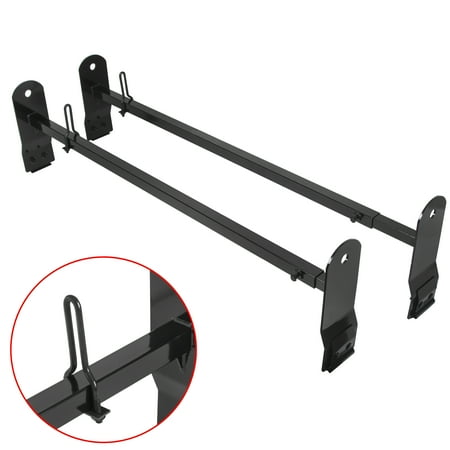 KOJEM Adjustable Roof Ladder Racks 53"-66" Van Ladder Rack for 2003-2017 Chevy Chevrolet Express 2500 for GMC Savana for 1999-2014 Dodge Ford E-250/E-350 Van Roof Rack Ladder Carrier