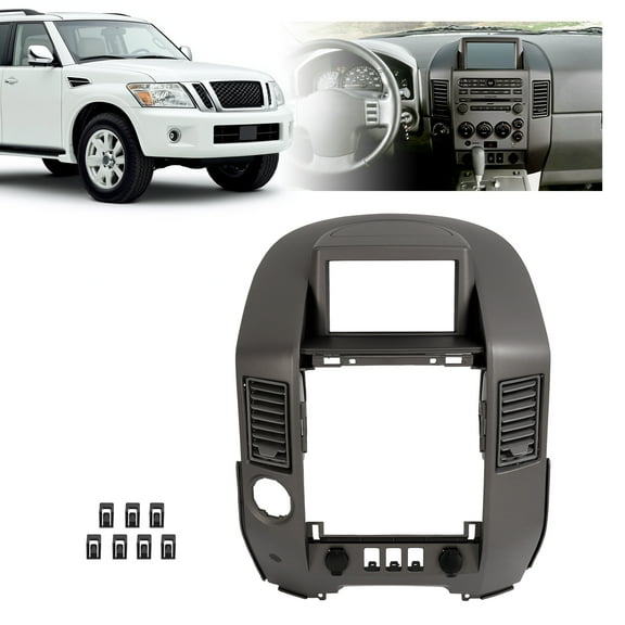 KOJEM Dash Center Console Instrument Panel Lid Bezel Compatible with 2004-2015 Nissan Armada Pathfinder Titan Dashboard Radio Panel W/o Speaker