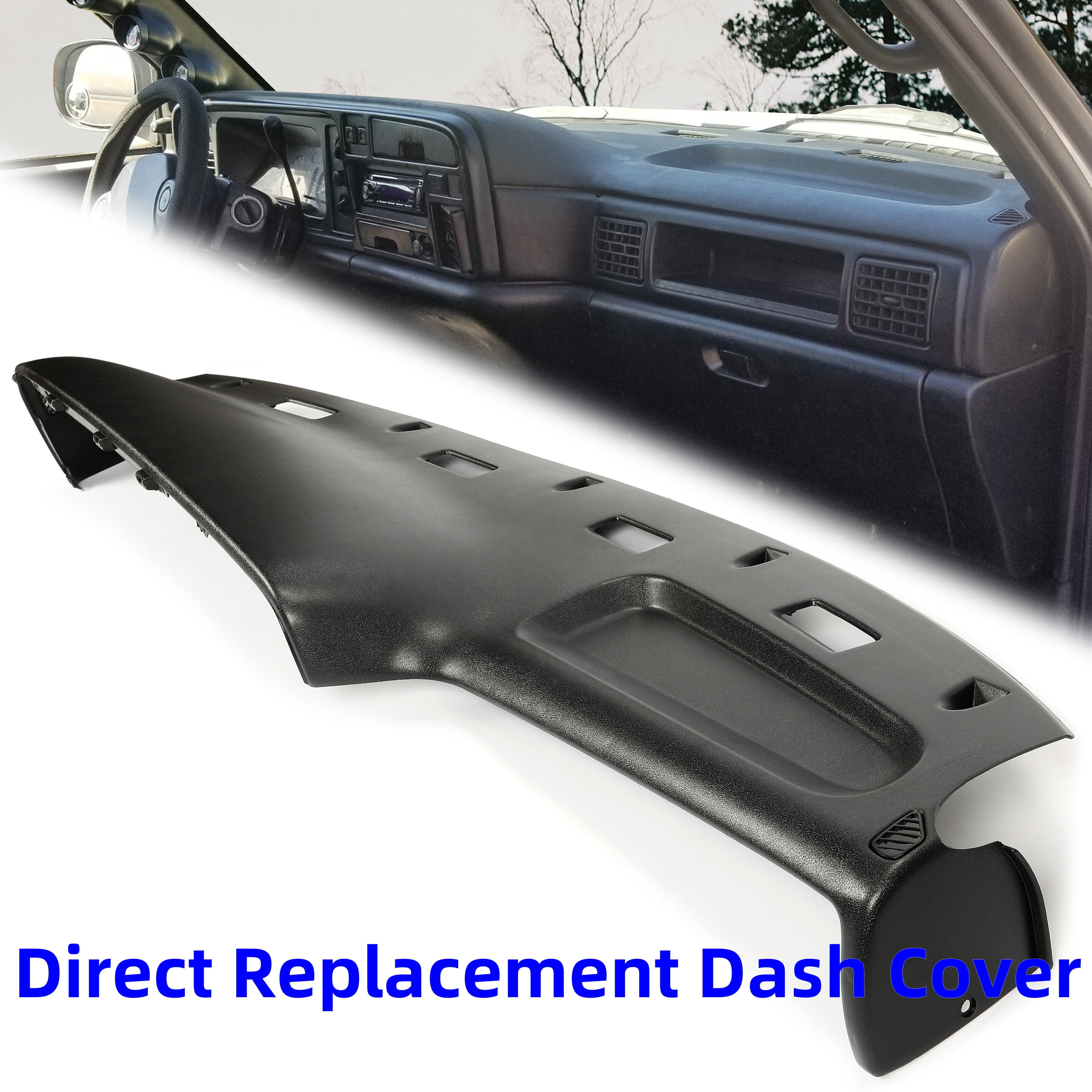 KOJEM Anti Corrosion Black Plastic Dashboard Panel Cover fits Dodge Ram 1500 2500 3500