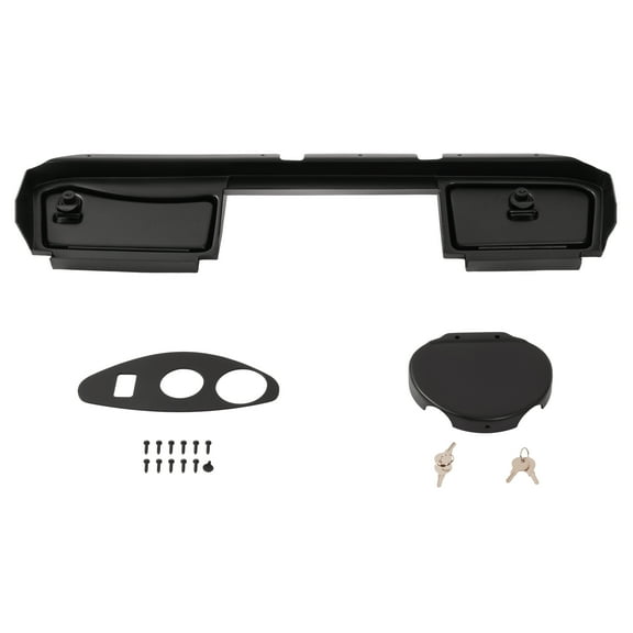 KOJEM Dashboard Cover W/Lockable Doors Compatible with 2008-2014 EZGO RXV Models Dash Board Cover Matte Black Plastic Steel Painted